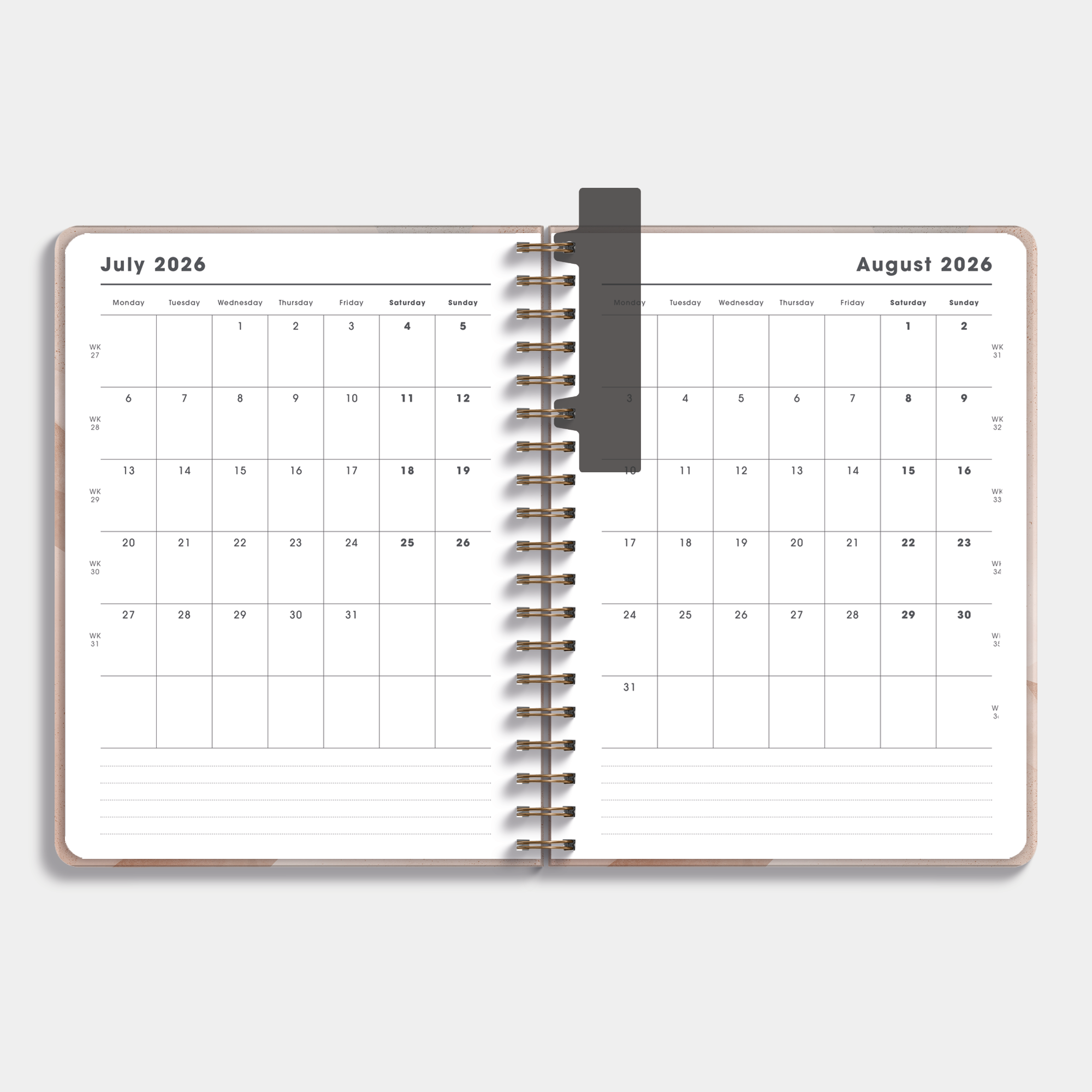 18-MONTH PLANNER 2026-2027 ±A4 ABSTRACT BLUSH