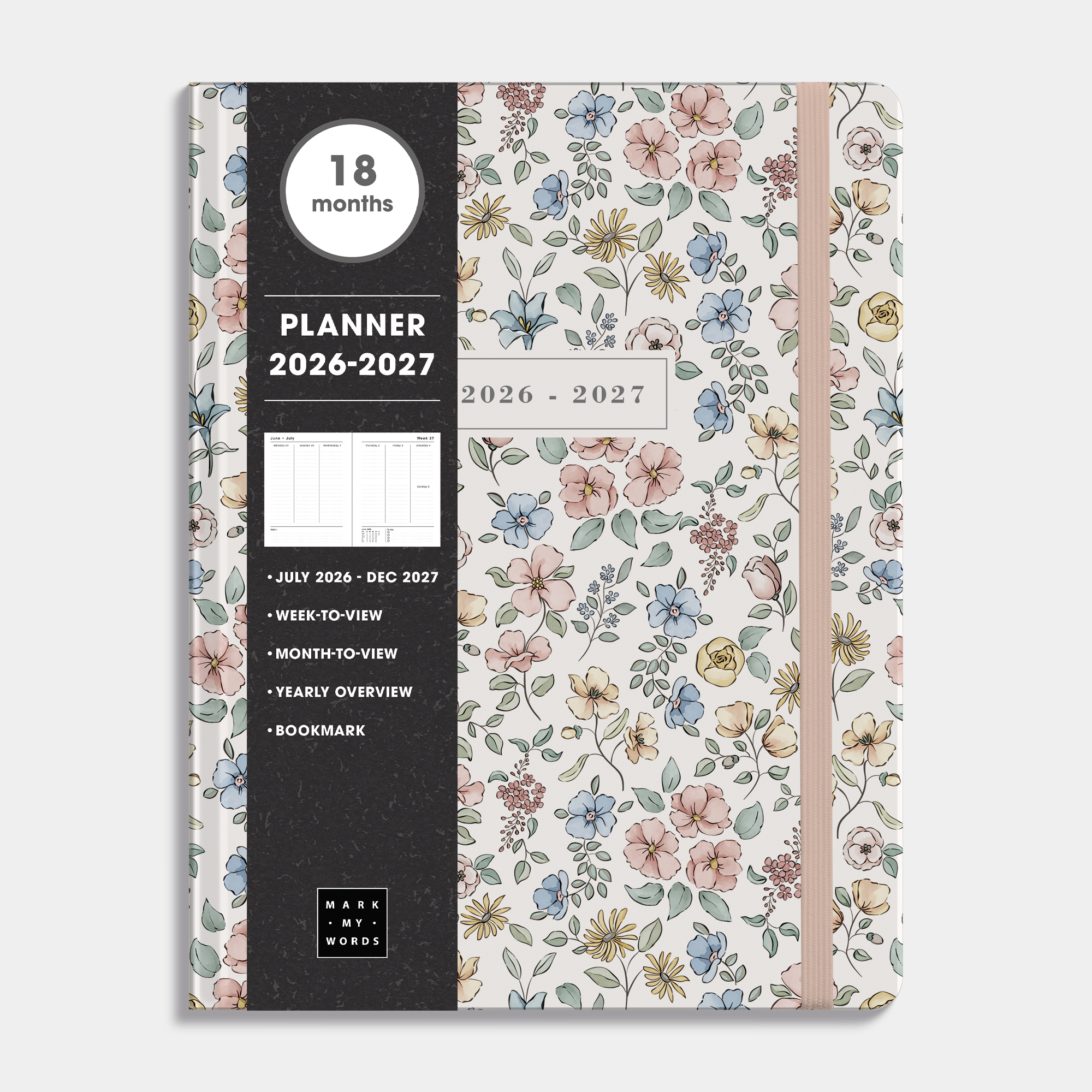 18-MONTH PLANNER 2026-2027 ±A4 PASTEL FLORALS