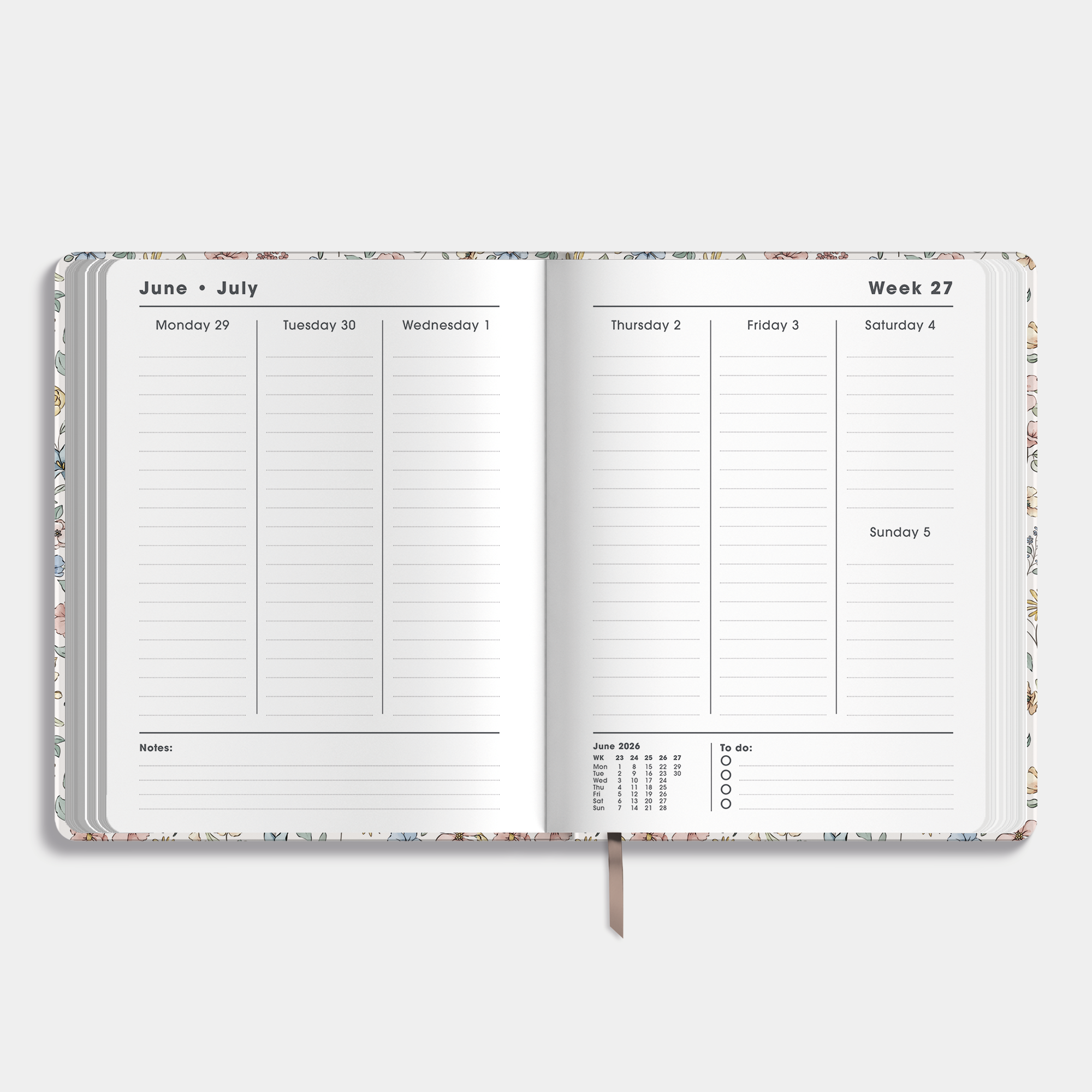 18-MONTH PLANNER 2026-2027 ±A4 PASTEL FLORALS