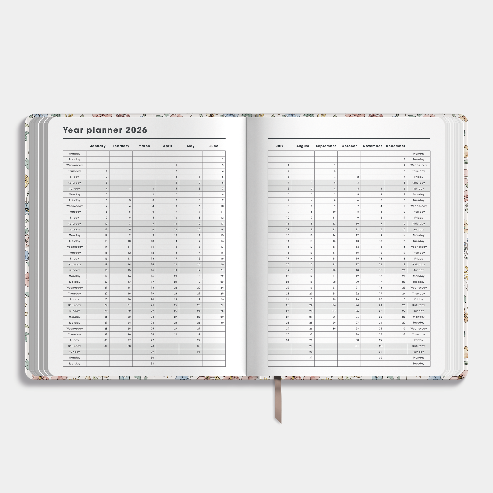 18-MONTH PLANNER 2026-2027 ±A4 PASTEL FLORALS