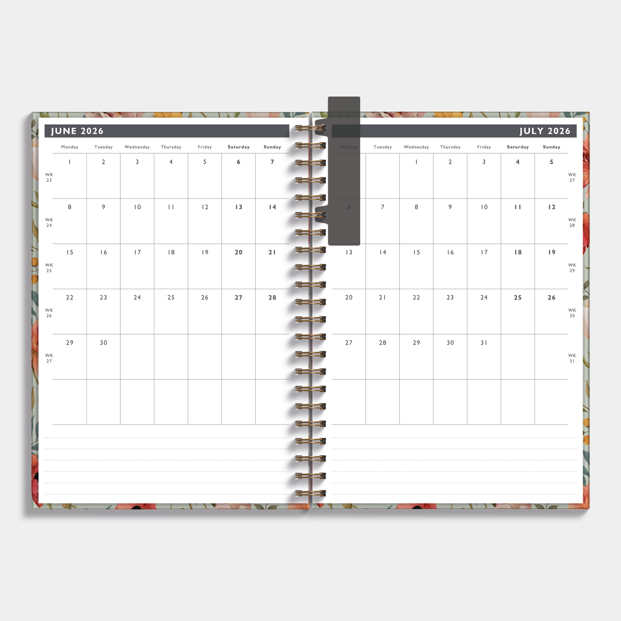 APPOINTMENT DIARY 2026-2027 A4 VINTAGE FLOWERS