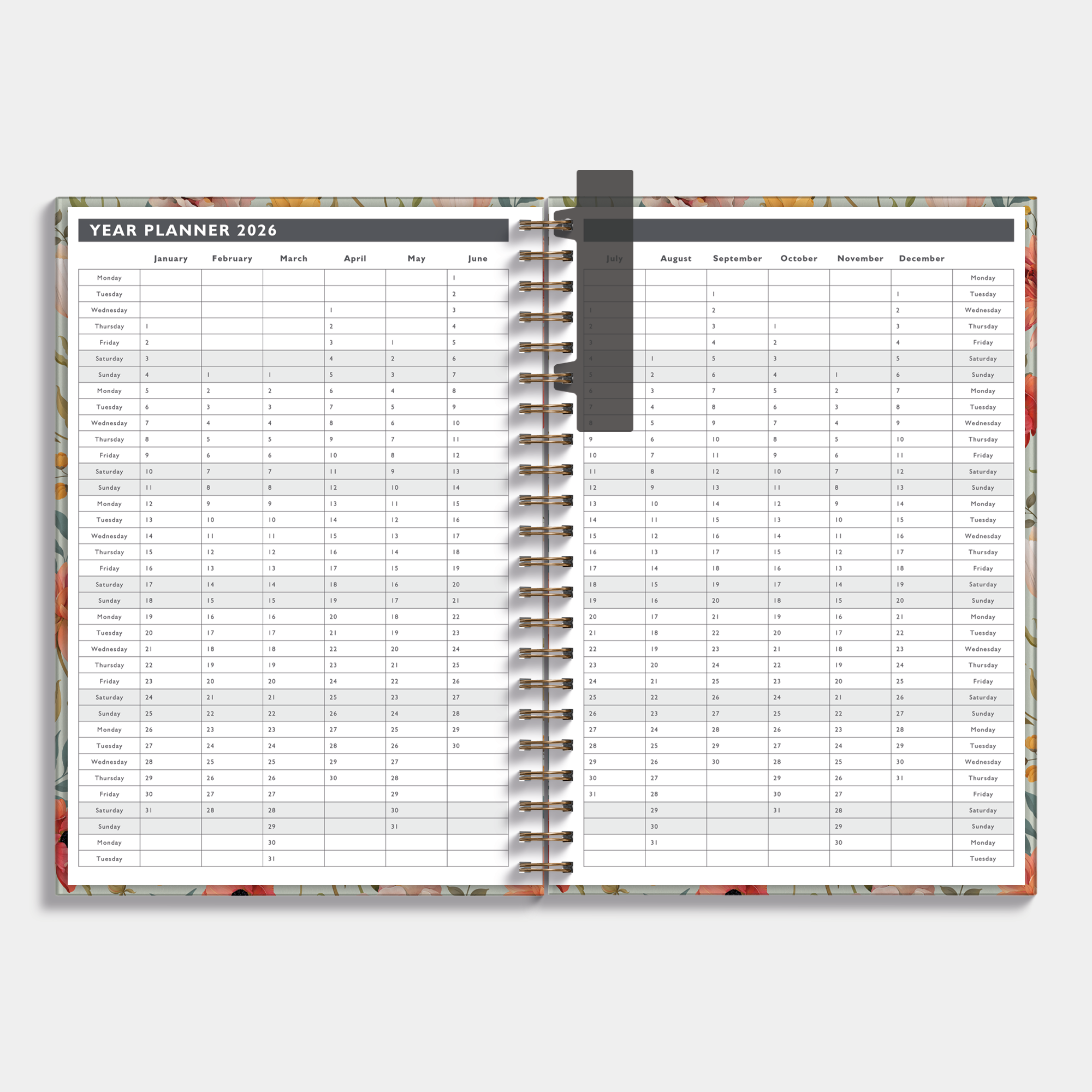 APPOINTMENT DIARY 2026-2027 A4 VINTAGE FLOWERS