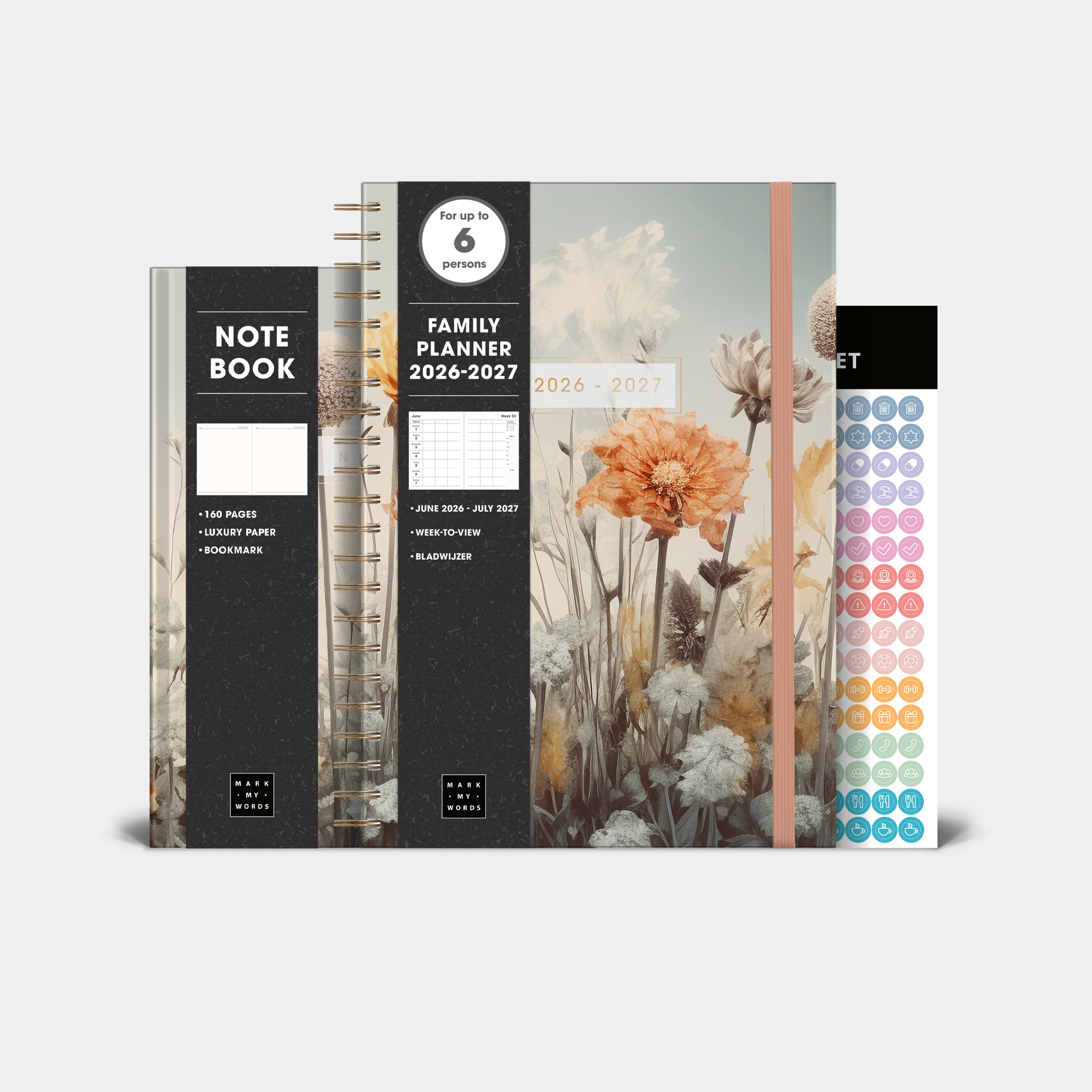 FAMILY DIARY BUNDLE 2026-2027 A4 WILDFLOWERS