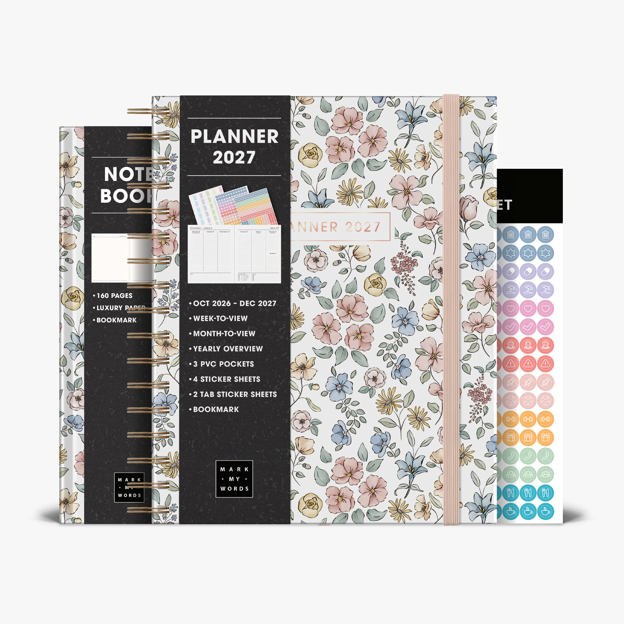 LUXURY WEEKLY PLANNER BUNDLE 2027 A5+ PASTEL FLORALS