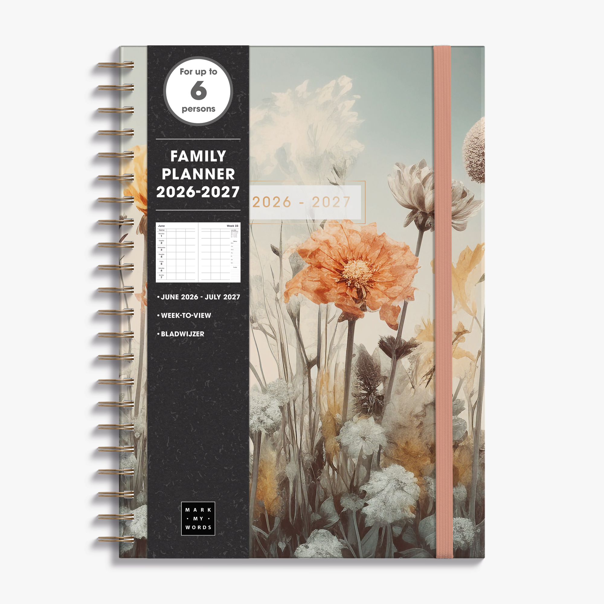FAMILY DIARY 2026-2027 A4 WILDFLOWERS
