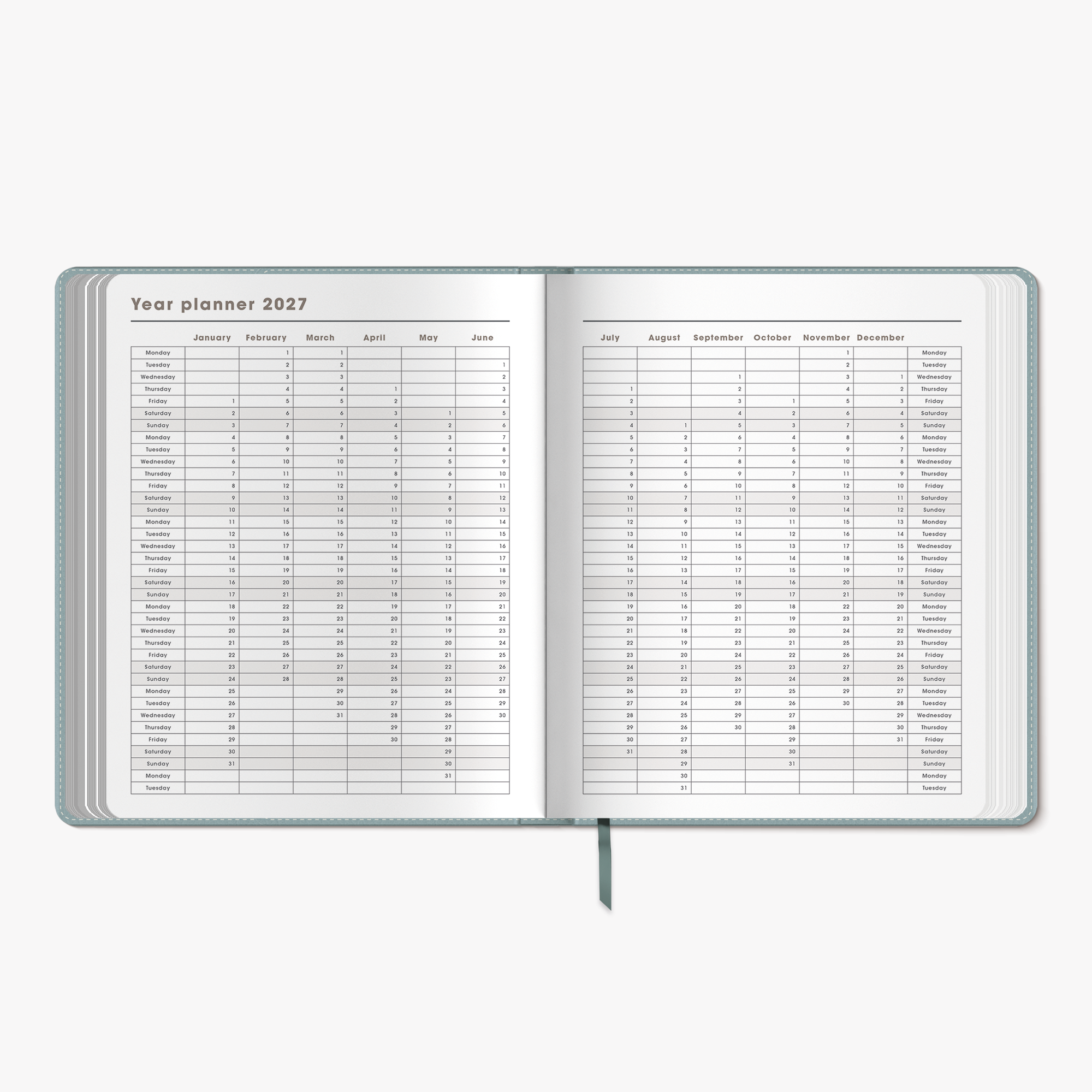 LUXURY WEEKLY PLANNER 2027 A5+ FLEXCOVER LEATHER-LOOK