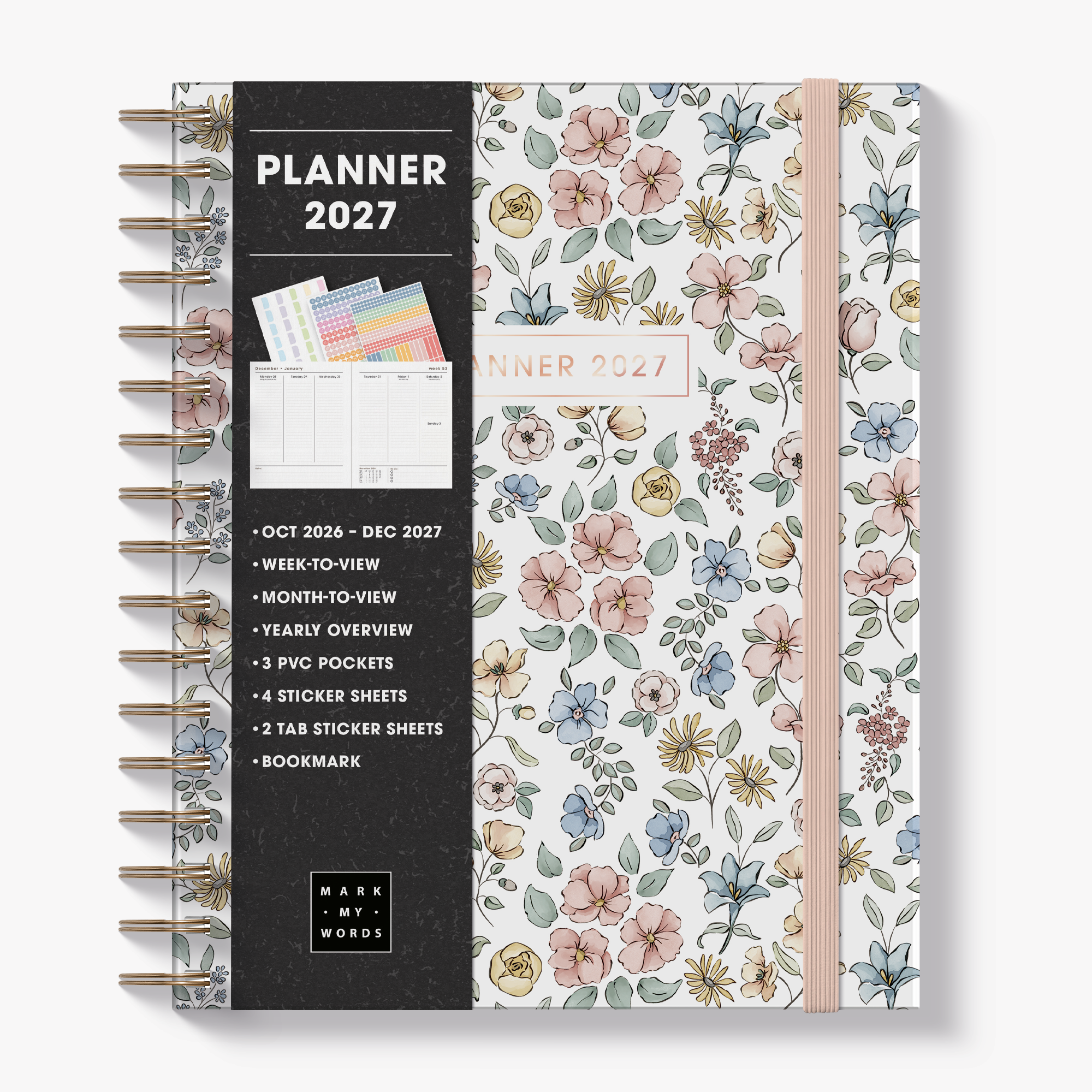 LUXURY WEEKLY PLANNER 2027 A5+ PASTEL FLORALS