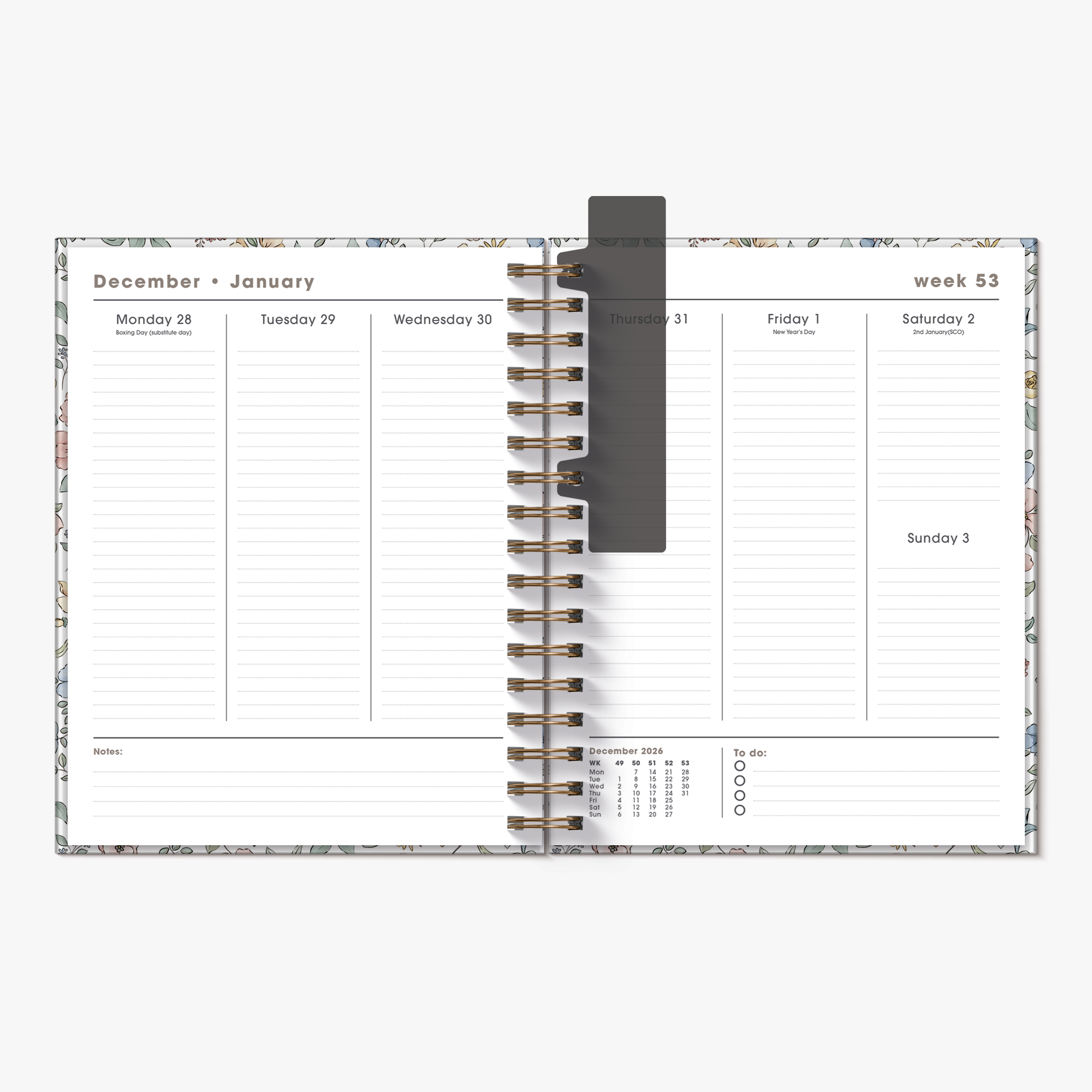 LUXURY WEEKLY PLANNER 2027 A5+ PASTEL FLORALS