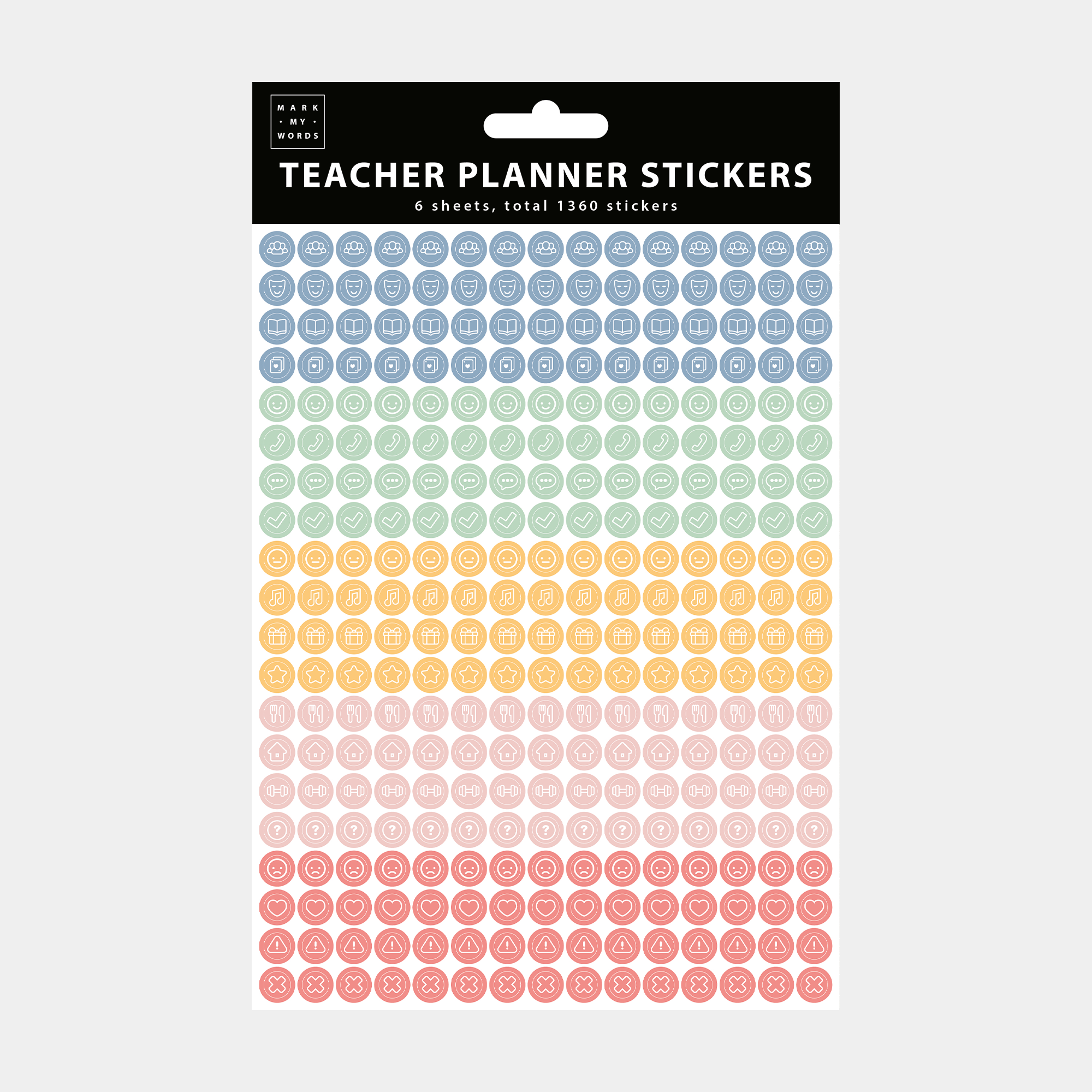 a pack of planner stickers specifically designed for teachers and educators.