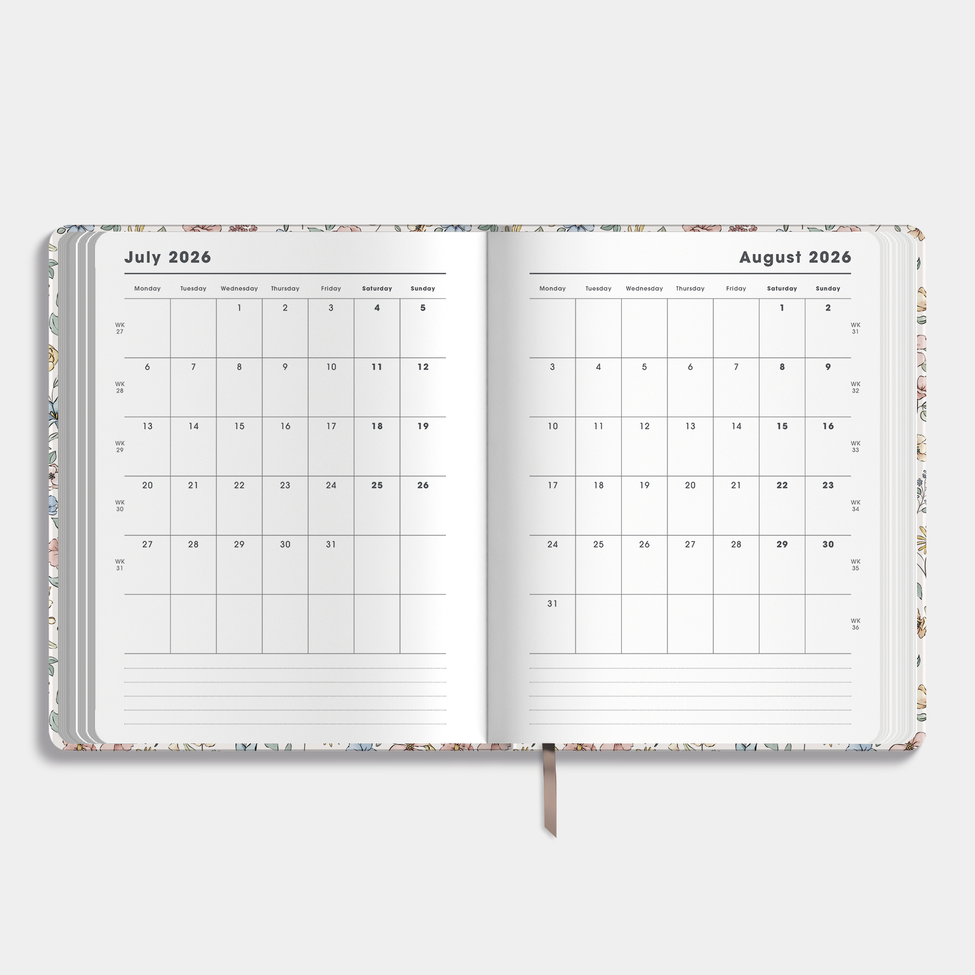 18-MONTH PLANNER 2026-2027 ±A4 PASTEL FLORALS