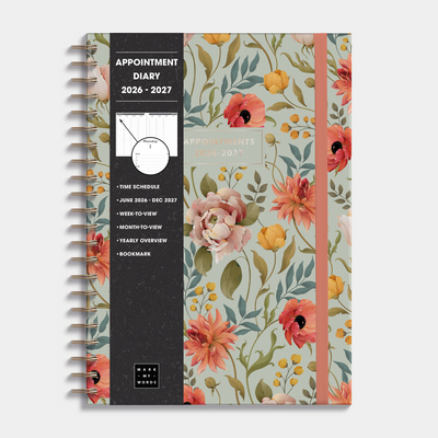 APPOINTMENT DIARY 2026-2027 A4 VINTAGE FLOWERS