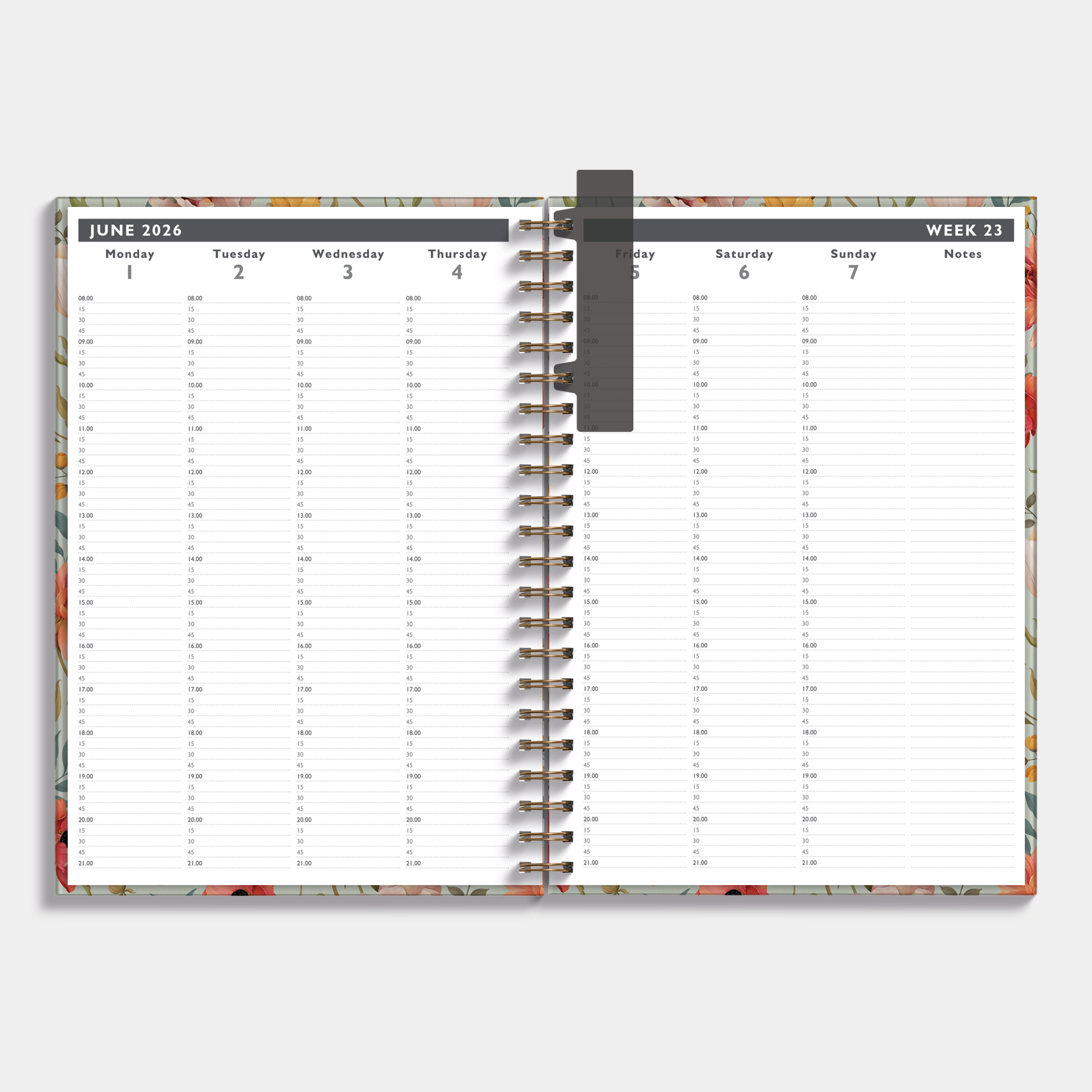 APPOINTMENT DIARY 2026-2027 A4 VINTAGE FLOWERS