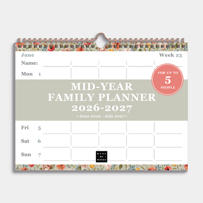 FAMILY PLANNER 2026-2027 A4 VINTAGE FLOWERS