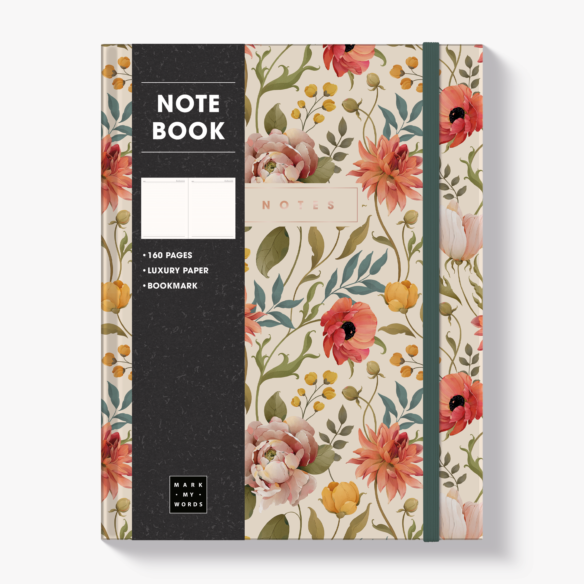 NOTEBOOK ±A4 VINTAGE FLOWERS CREAM