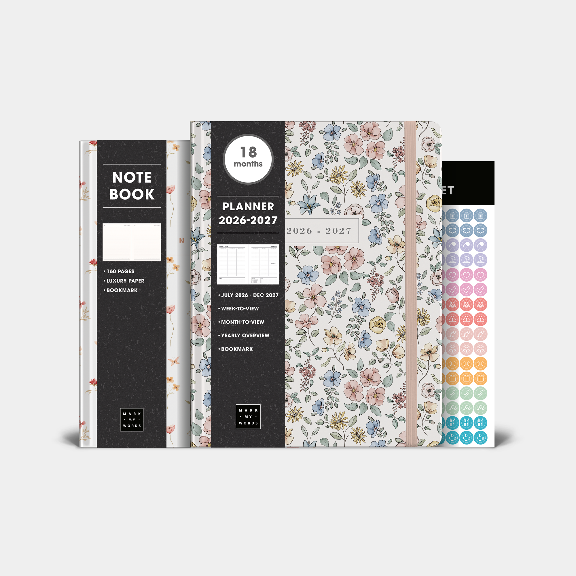 18 MONTH PLANNER BUNDLE 2026-2027 ±A4 PASTEL FLORALS