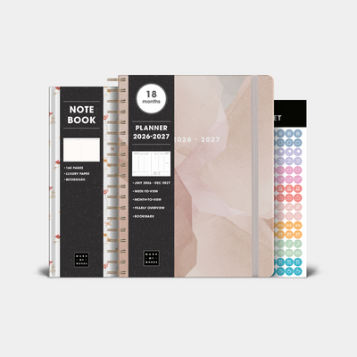 18-MONTH PLANNER BUNDLE 2026-2027 ±A4 ABSTRACT BLUSH