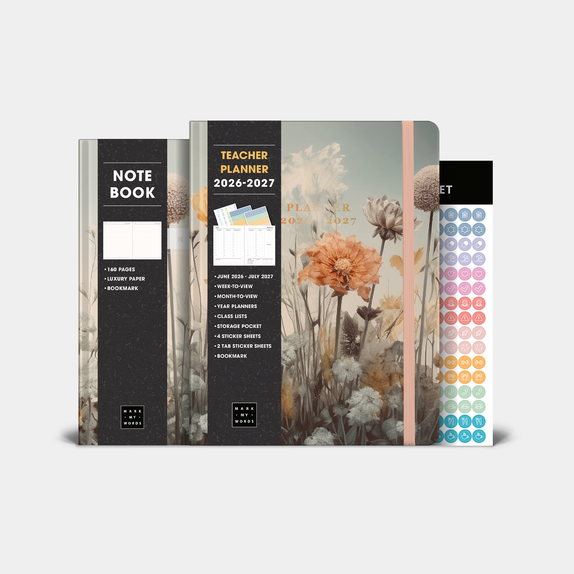 TEACHER PLANNER BUNDLE 2026-2027 ±A4 WILDFLOWERS