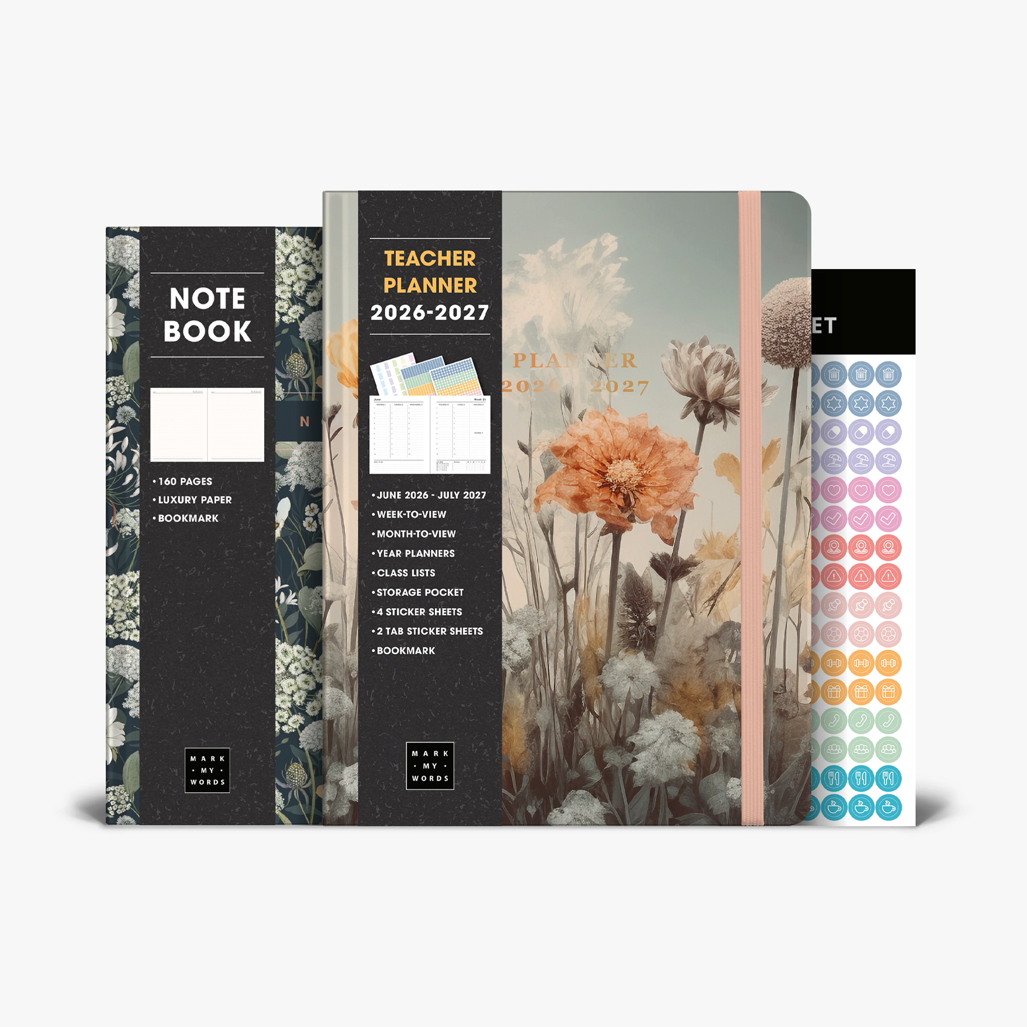 TEACHER PLANNER BUNDLE 2026-2027 ±A4 WILDFLOWERS