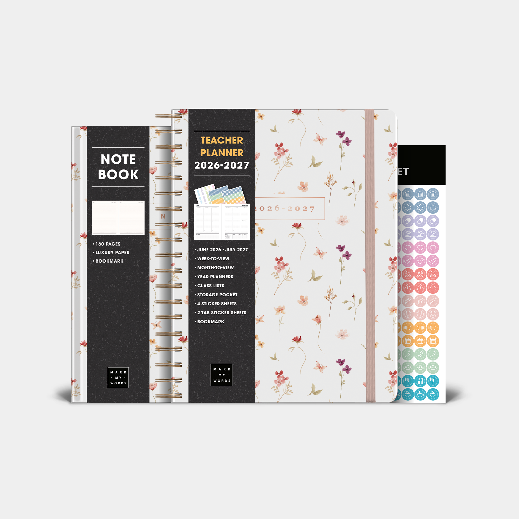 TEACHER PLANNER BUNDLE 2026-2027 ±A4 DELICATE FLORALS