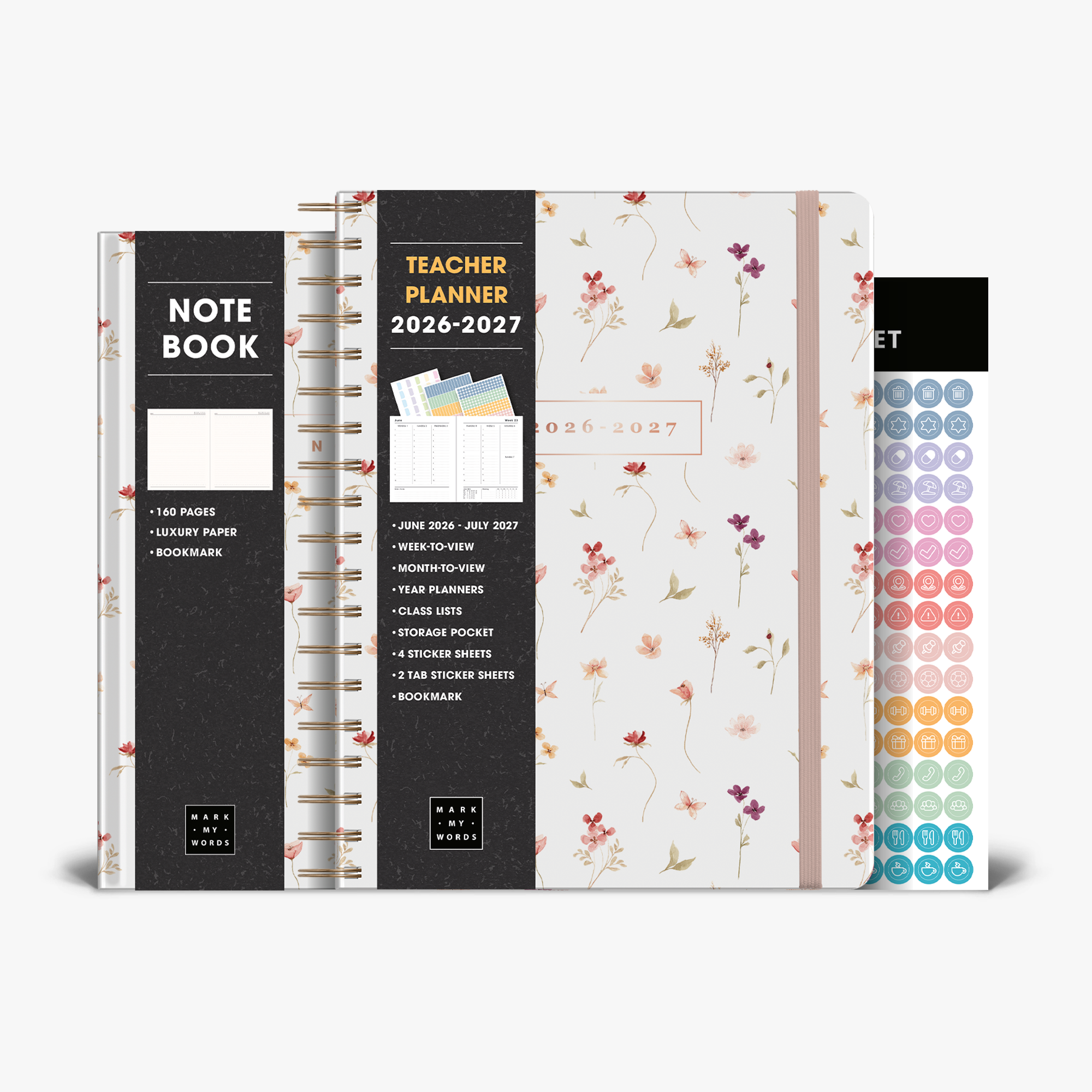 TEACHER PLANNER BUNDLE 2026-2027 ±A4 DELICATE FLORALS
