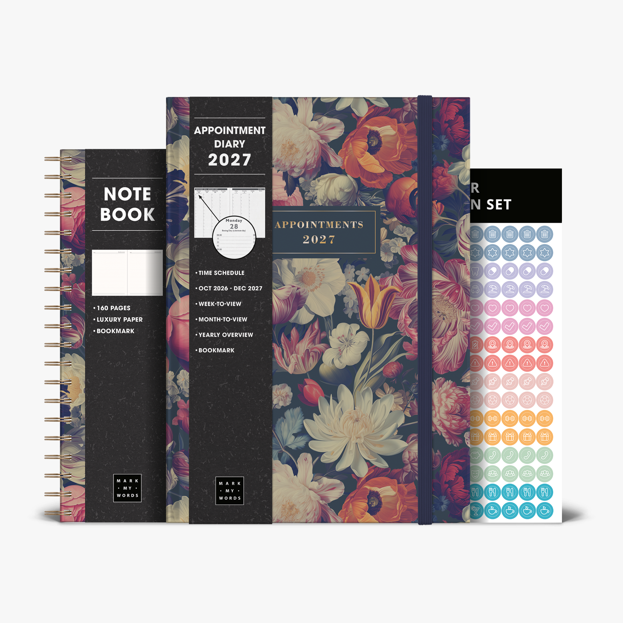 APPOINTMENT DIARY BUNDLE 2027 A4 CLASSIC ROSES
