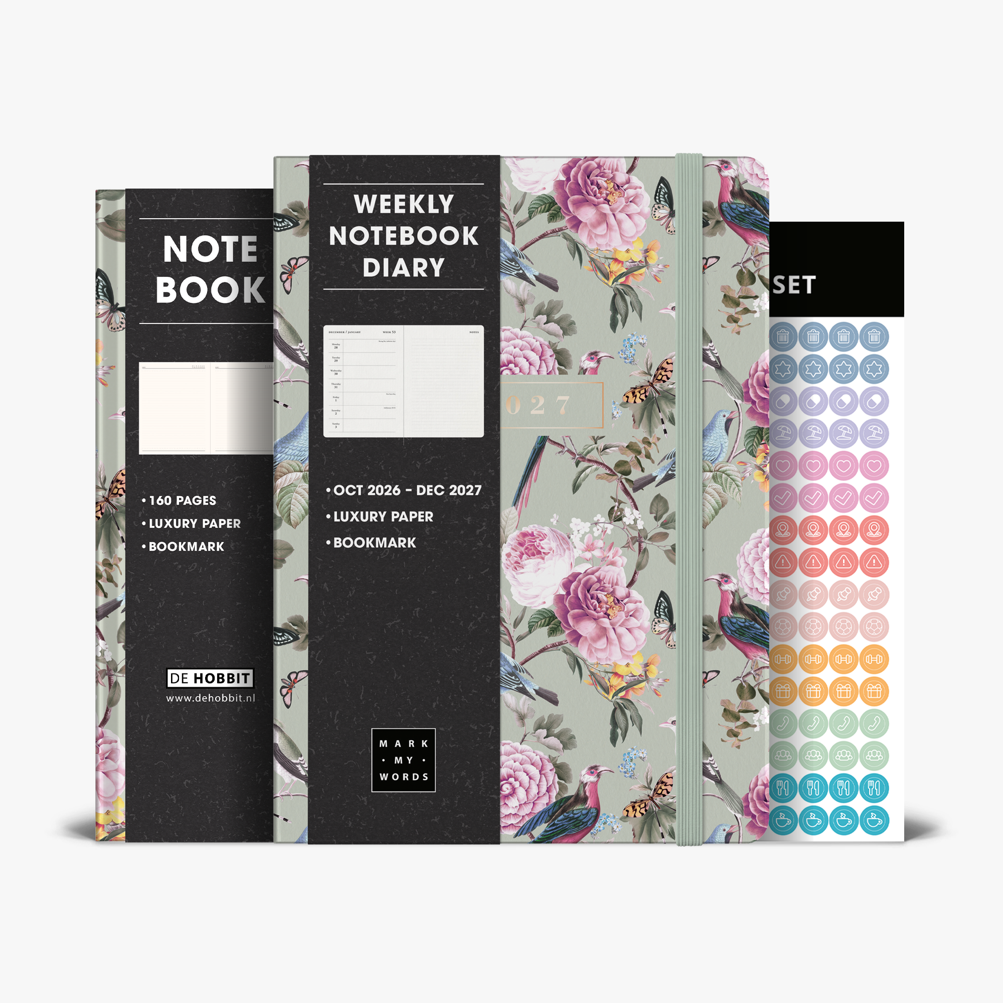 NOTEBOOK DIARY BUNDLE 2027 A5 ROMANTIC