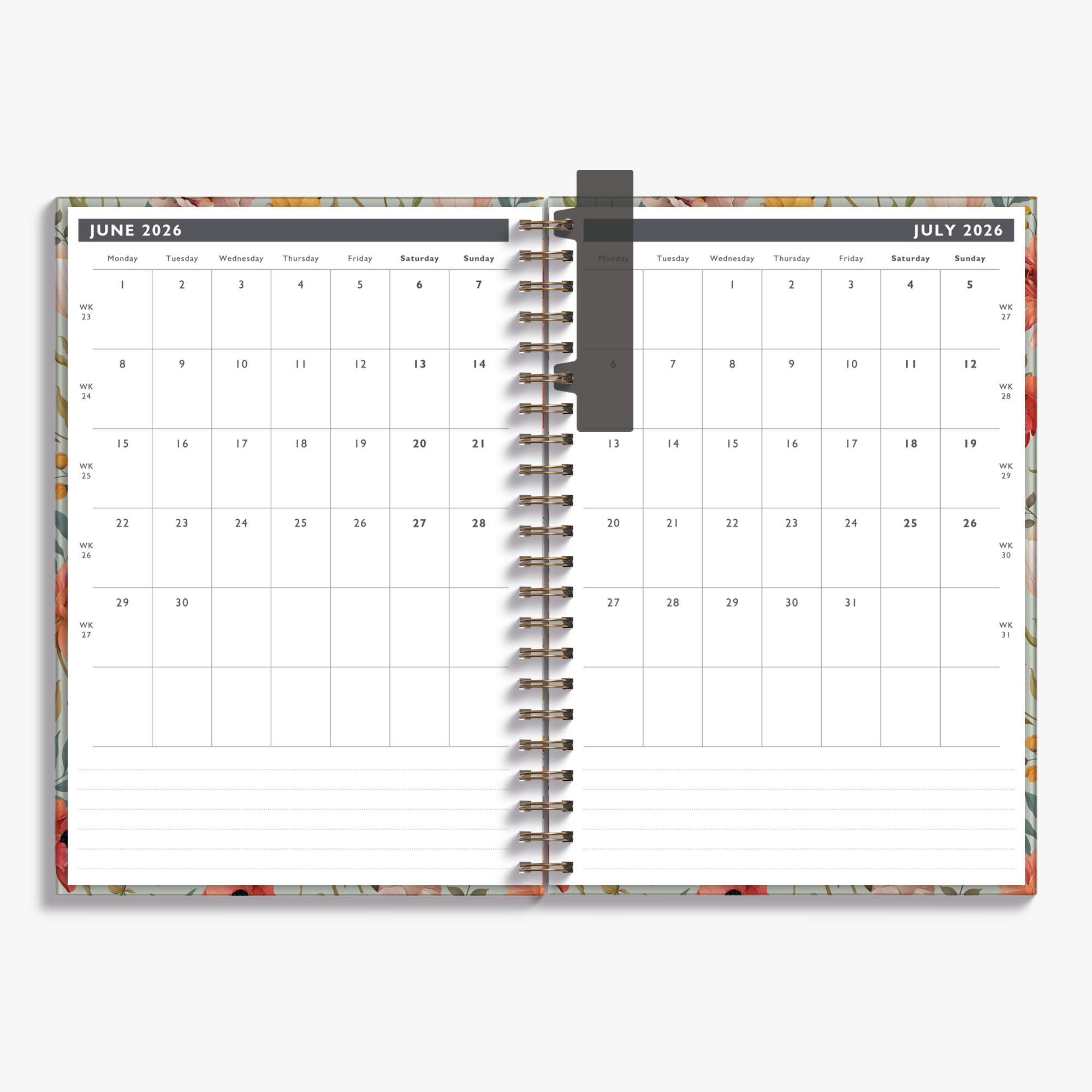 APPOINTMENT DIARY 2026-2027 A4 VINTAGE FLOWERS