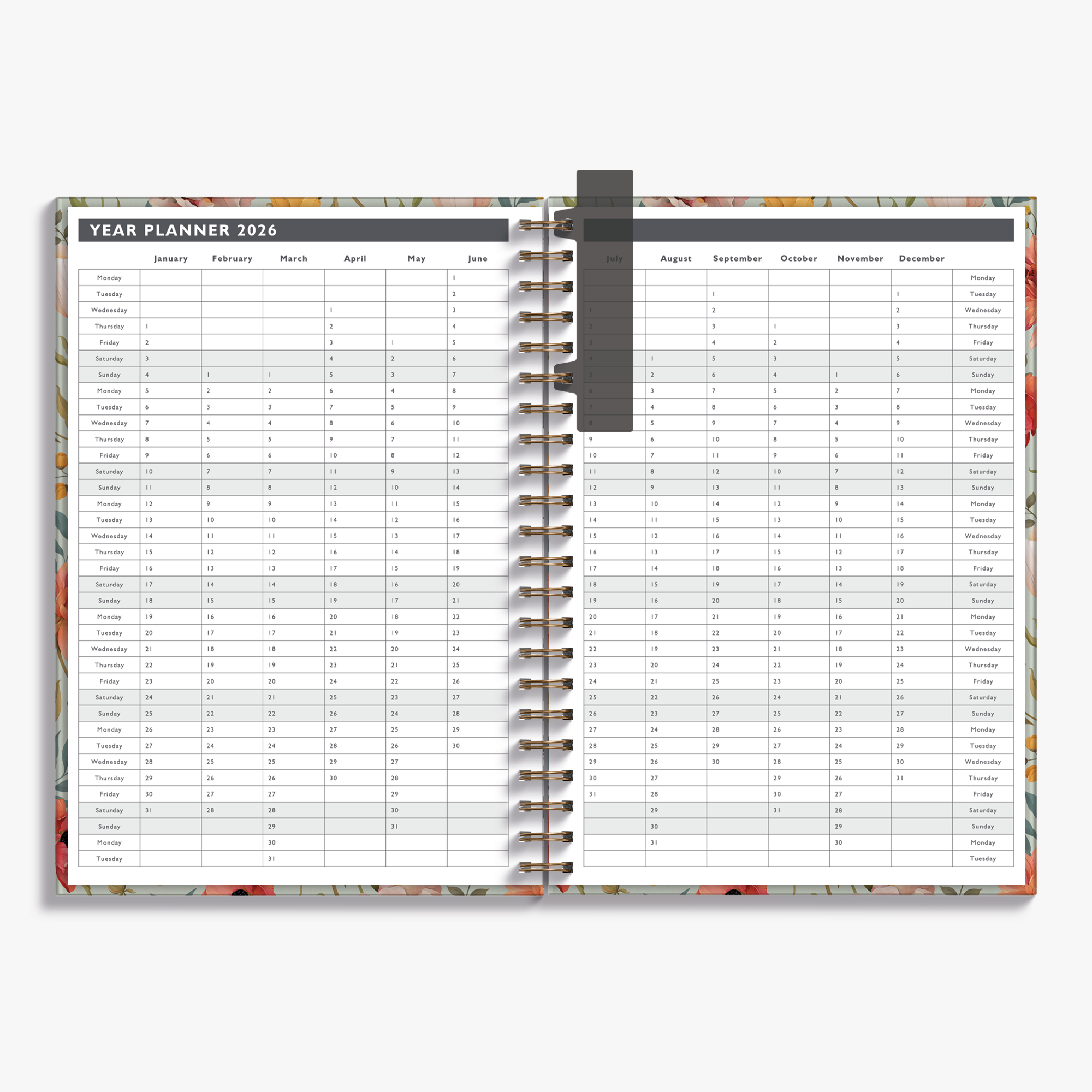 APPOINTMENT DIARY 2026-2027 A4 VINTAGE FLOWERS