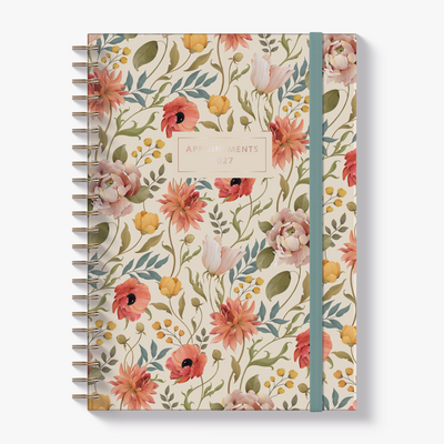 APPOINTMENT DIARY 2027 A4 VINTAGE FLOWERS