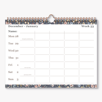 FAMILY PLANNER 2027 A4 PASTEL FLORALS