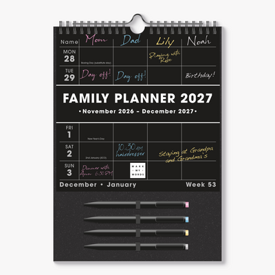 FAMILY PLANNER 2027 A4 BLACKBOARD