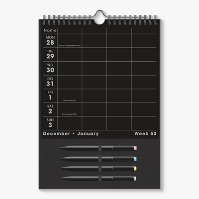 FAMILY PLANNER 2027 A4 BLACKBOARD