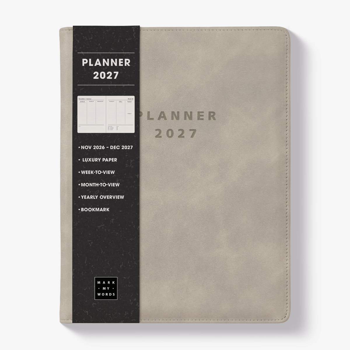 WEEKLY PLANNER 2027 ±A4 SUEDE-LOOK