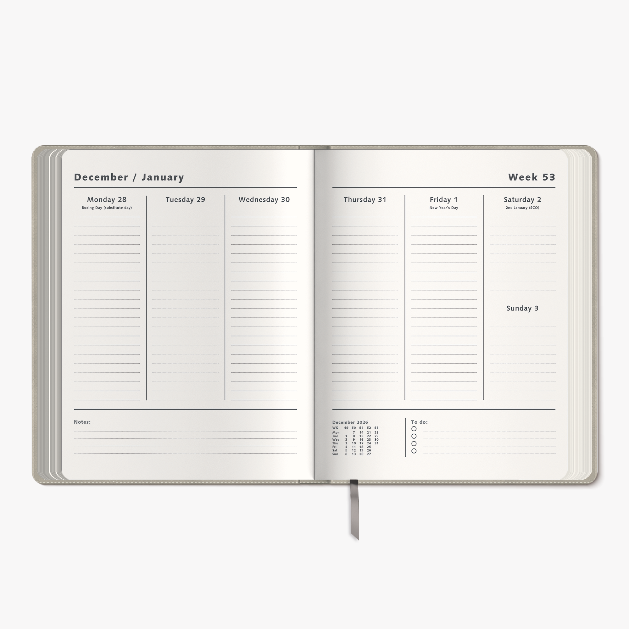 WEEKLY PLANNER 2027 ±A4 SUEDE-LOOK