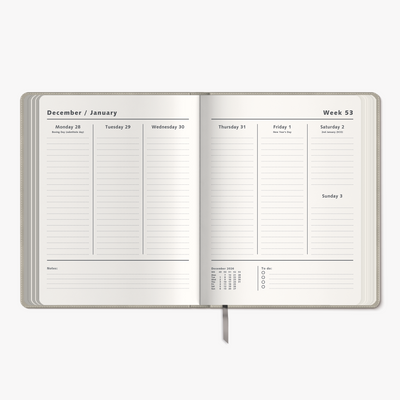 WEEKLY PLANNER 2027 ±A4 SUEDE-LOOK