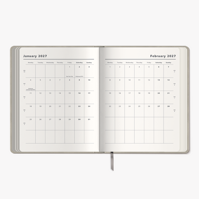 WEEKLY PLANNER 2027 ±A4 SUEDE-LOOK