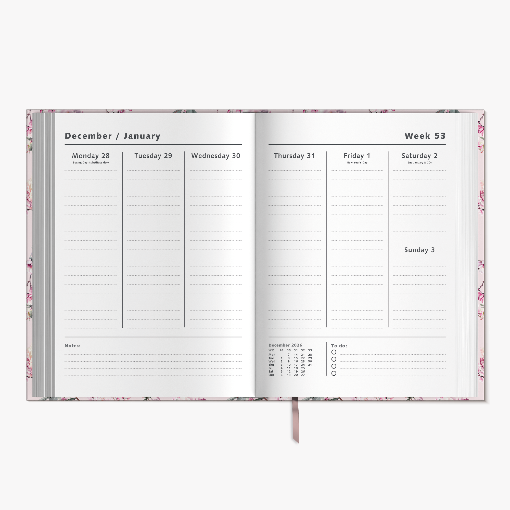 WEEKLY PLANNER 2027 A4 CHERRY BLOSSOM
