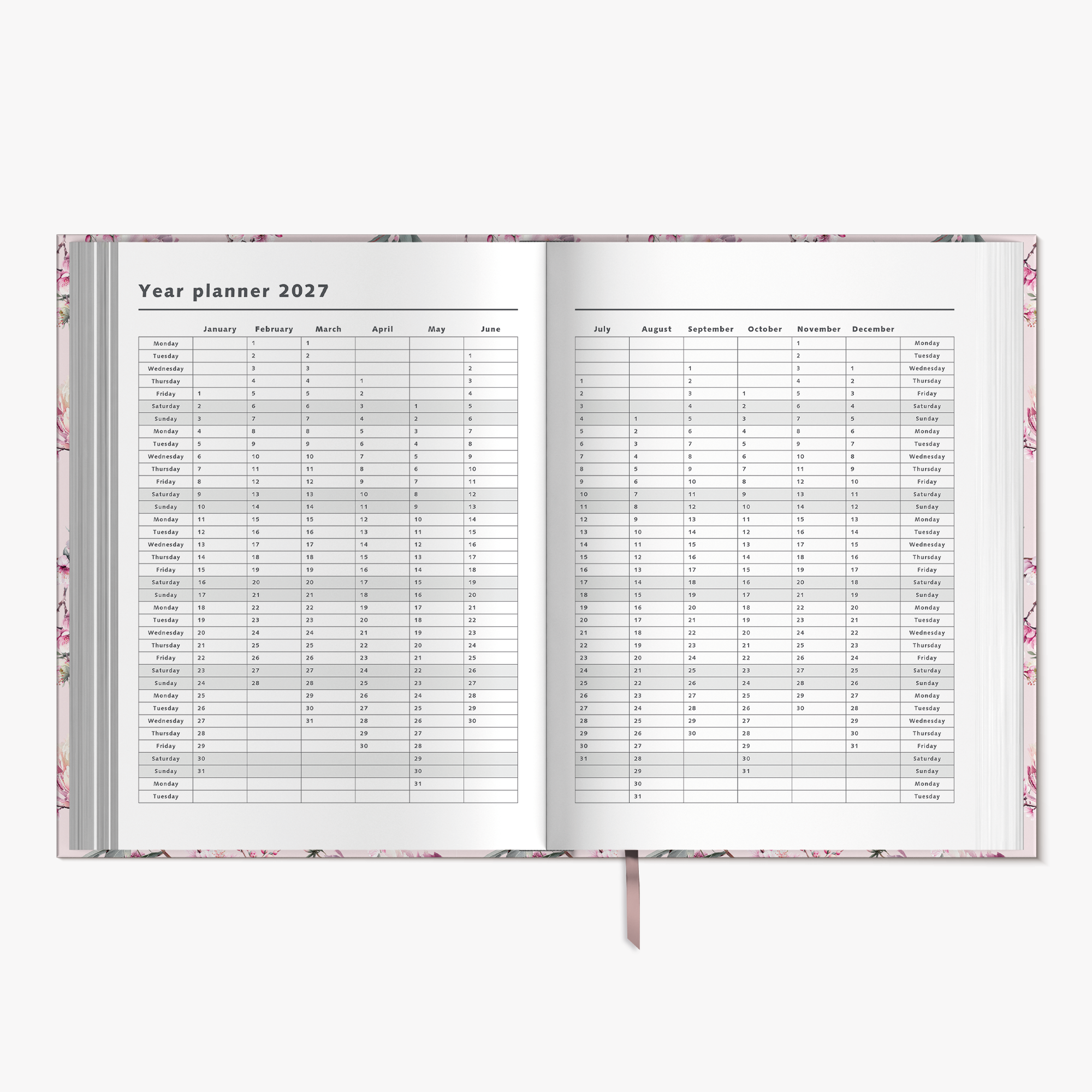 WEEKLY PLANNER 2027 A4 CHERRY BLOSSOM