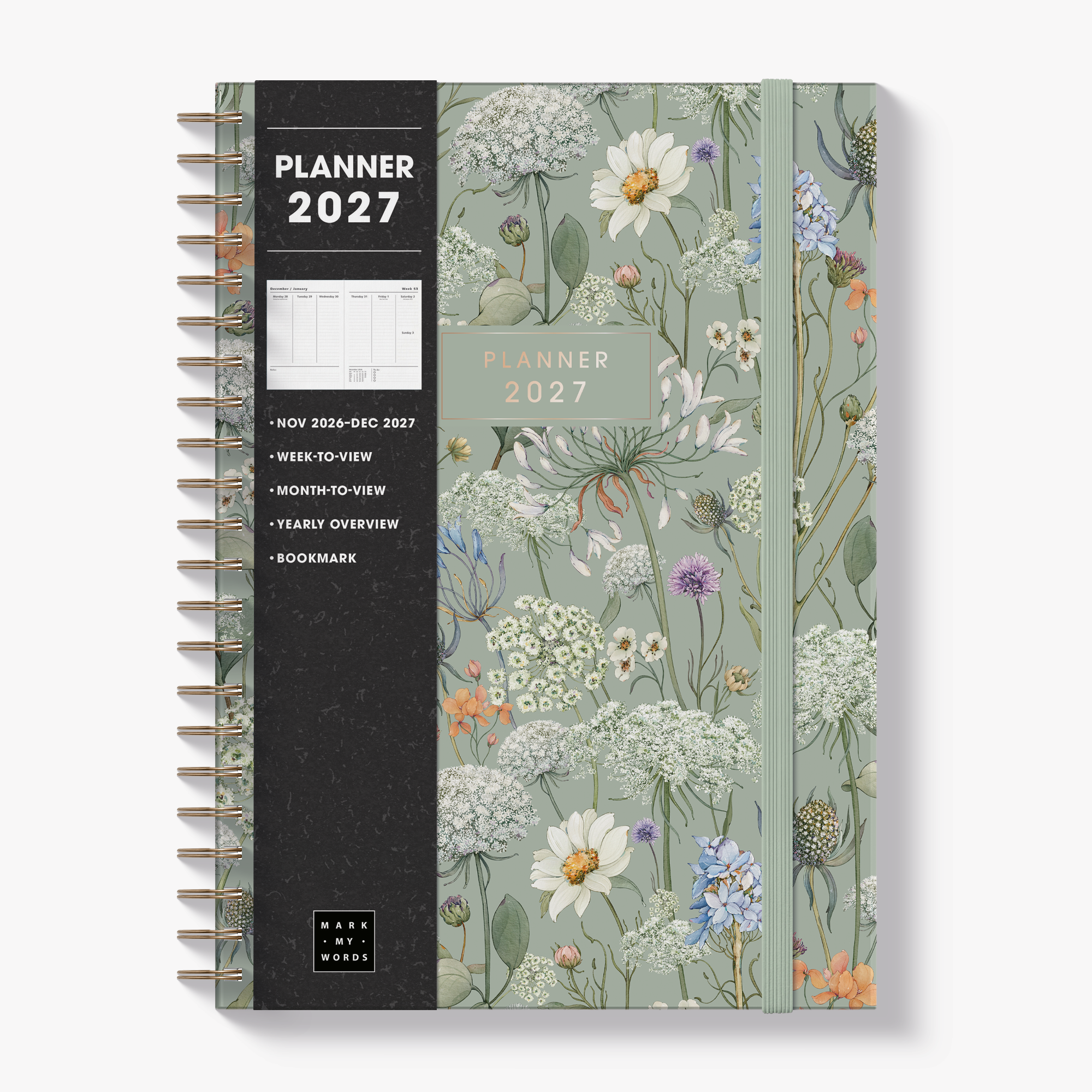 WEEKLY PLANNER 2027 A4 MEADOW FLOWERS