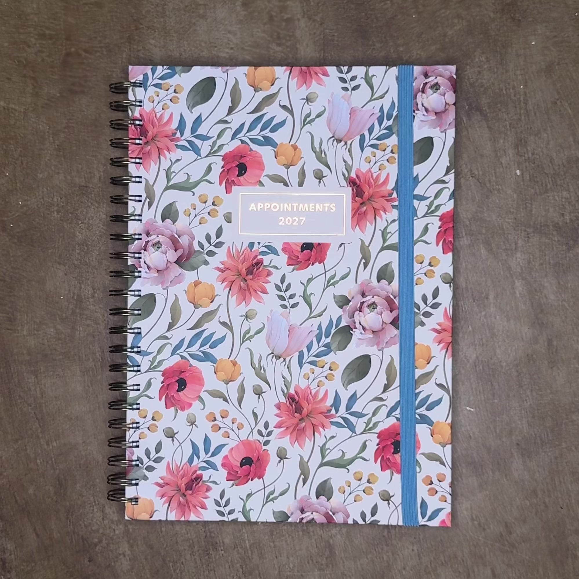 APPOINTMENT DIARY 2027 A4 VINTAGE FLOWERS